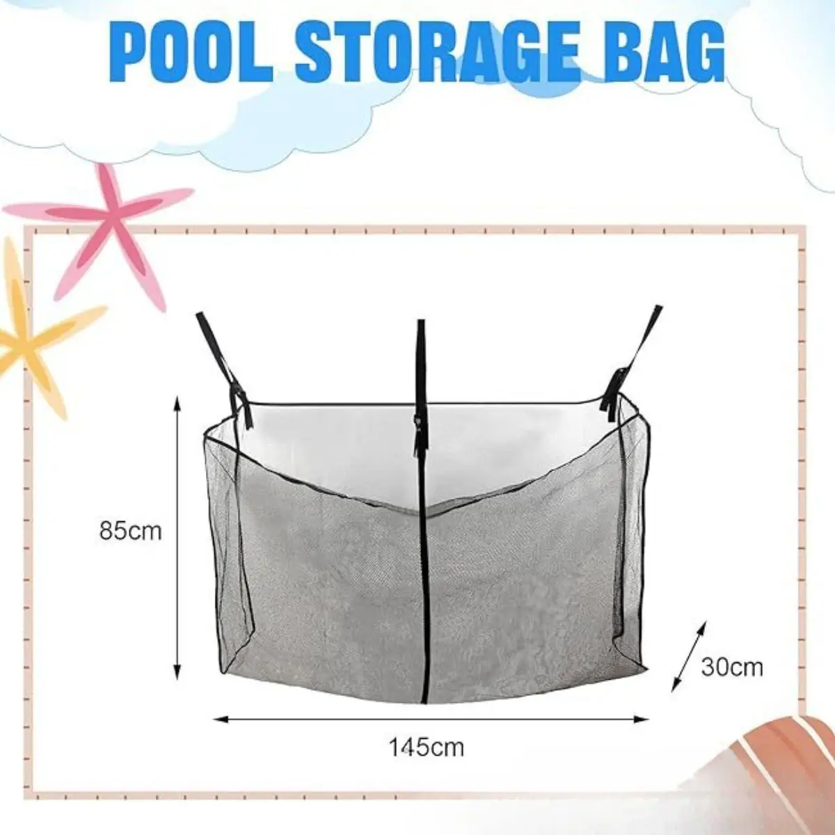 

Heavy Duty Large Breathable Swimming Pool Accessories Storage Net Bag Pouch for Pool Toys, Patio