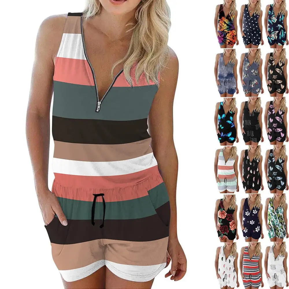 

Large Size Women's Printed Zipper Vest Faionable Low Waist ort Pants Set Autumn 202 Collection