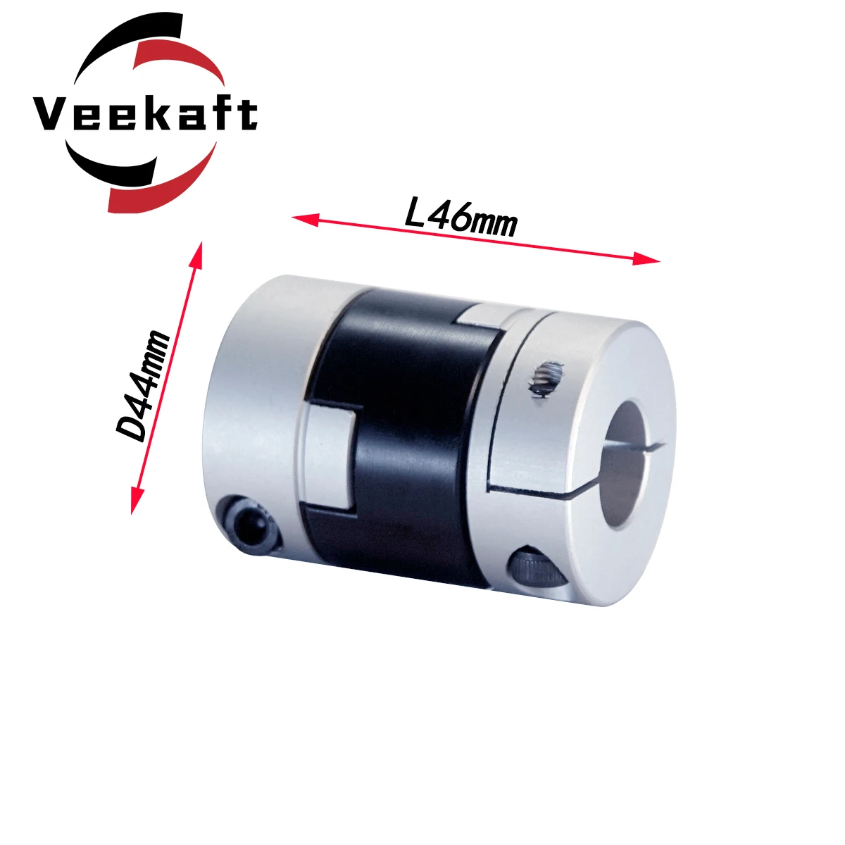 Veekaft Oldham Slider Coupling D44L46 High Torque Low Inertia Screw Type Slider Coupling For Motor Connector CNC Drive Shaft