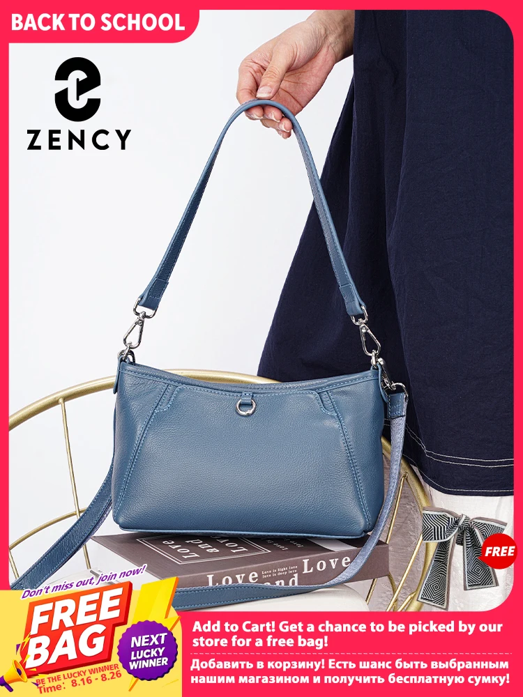 Zency Women Soft Leather Casual Small Handbags Roomy Crossbody Bag High Quality Silver Hardware Shoulder Satchel Pockets Bolsa