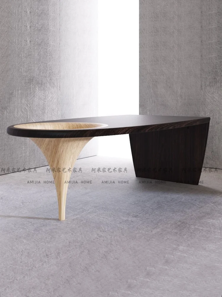 Medieval desk, retro style, quiet style, solid wood office desk, writing, Taipei European modern minimalist designer desk