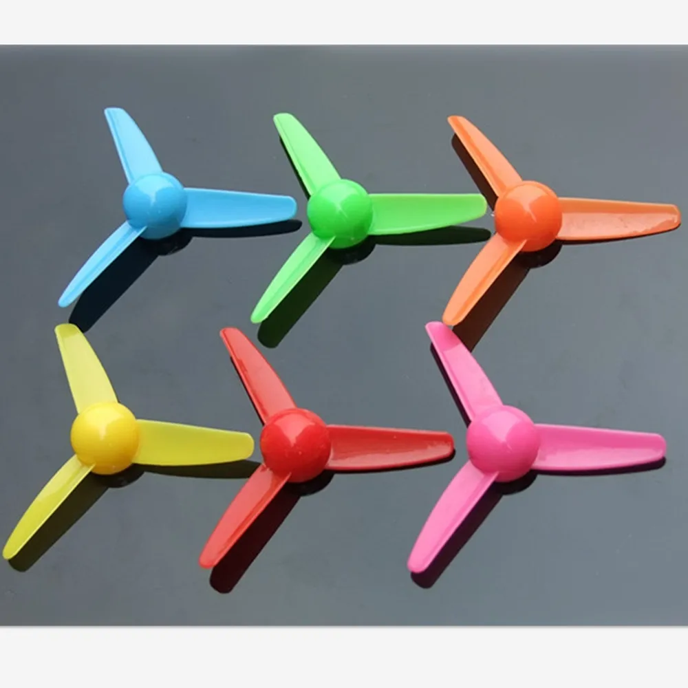 1pc 2mm Hole 6 Colors Plastic Three-blade Propeller DIY Model Windmill  Helicopter Airplane Parts K398 Drop Shipping