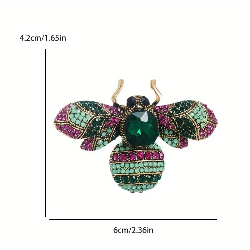 1PCS  Luxury Crystal Bee Badges Pins for Women Men Fashion Unisex Clothing Insect Series Classic Brooches Corsage Lapel Pin