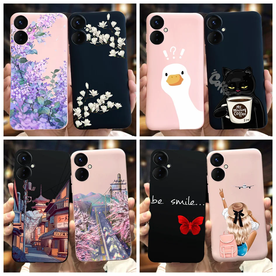 For Tecno Spark 9 Pro Case KH7 KH7n Shockproof Silicone Cover Fashion Flower Cartoon Soft Funda For Tecno Spark 9T Spark9T Coque