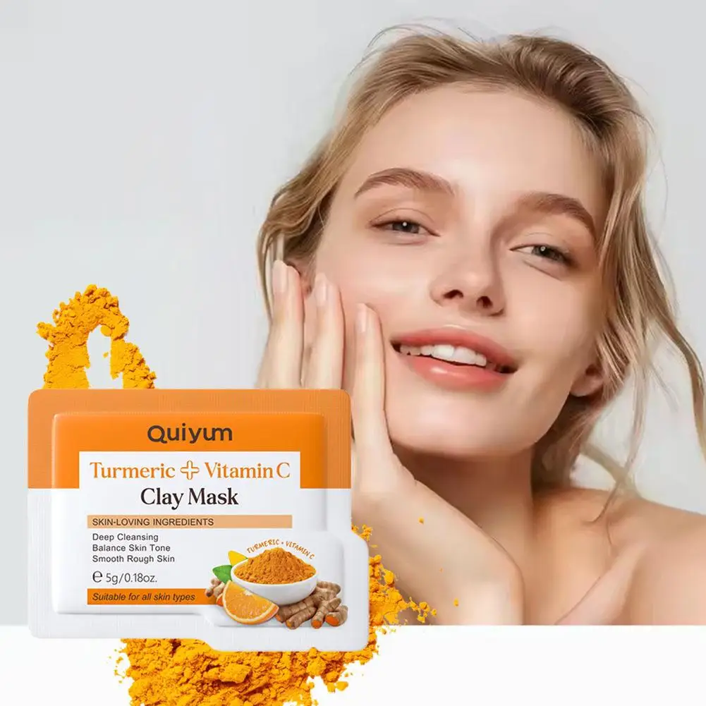 Vitamin C Turmeric Face Masks Skin Care Face Blemish Remover Deep Cleansing Pores Shrinking Lightening Moisturizing Facial Mask