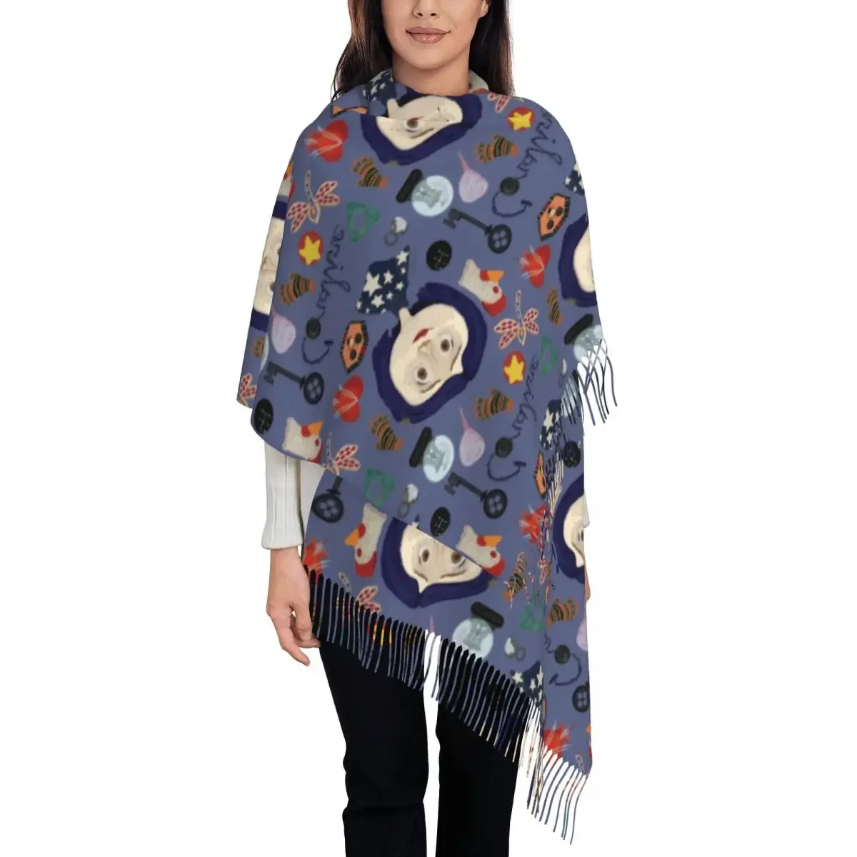 Customized Printed Halloween Horror Film Coraline Scarf Men Women Winter Warm Scarves Shawls Wraps