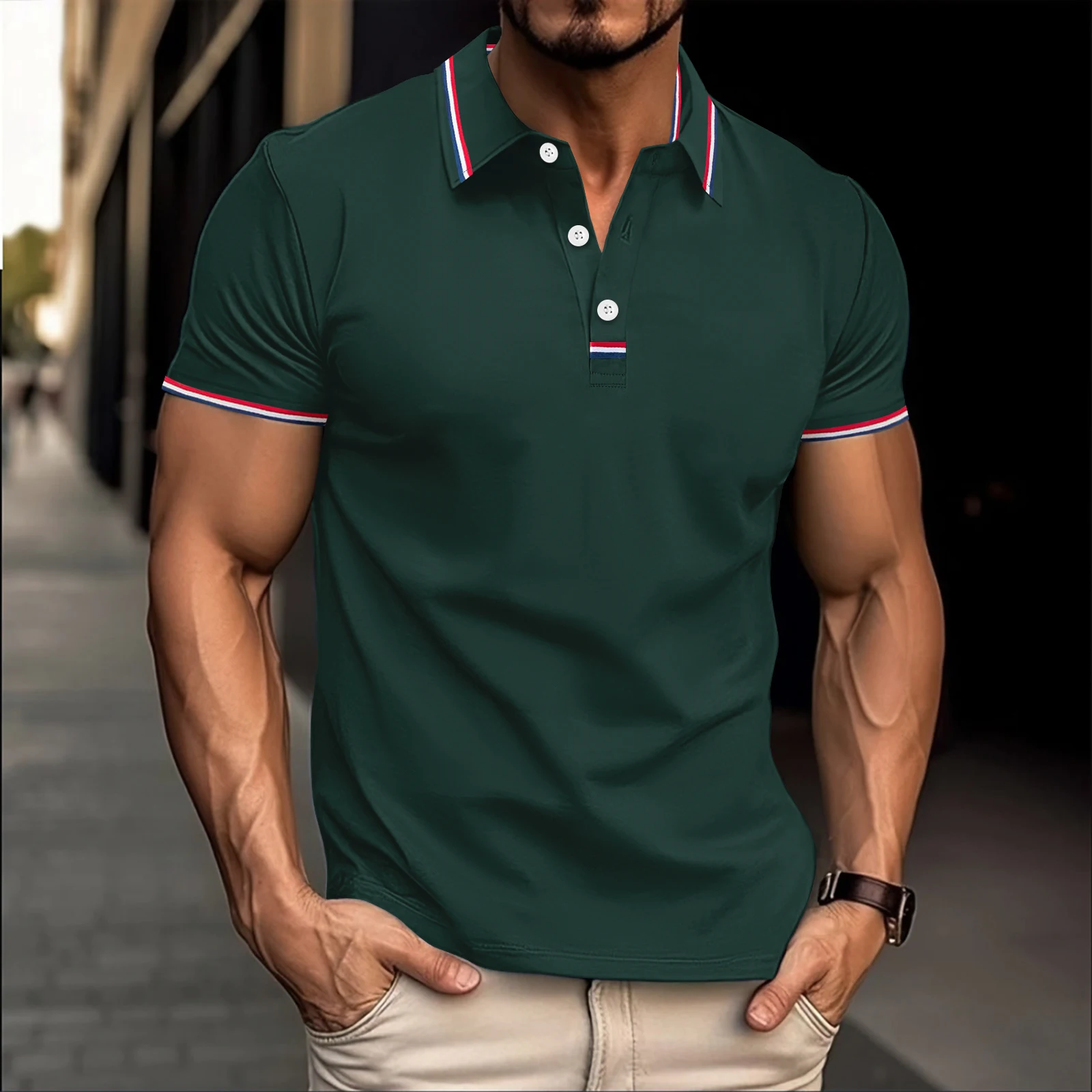 Men's Polo shirt Short sleeve Polo shirt compared to Polo shirt New summer street casual fashion men's top pullover