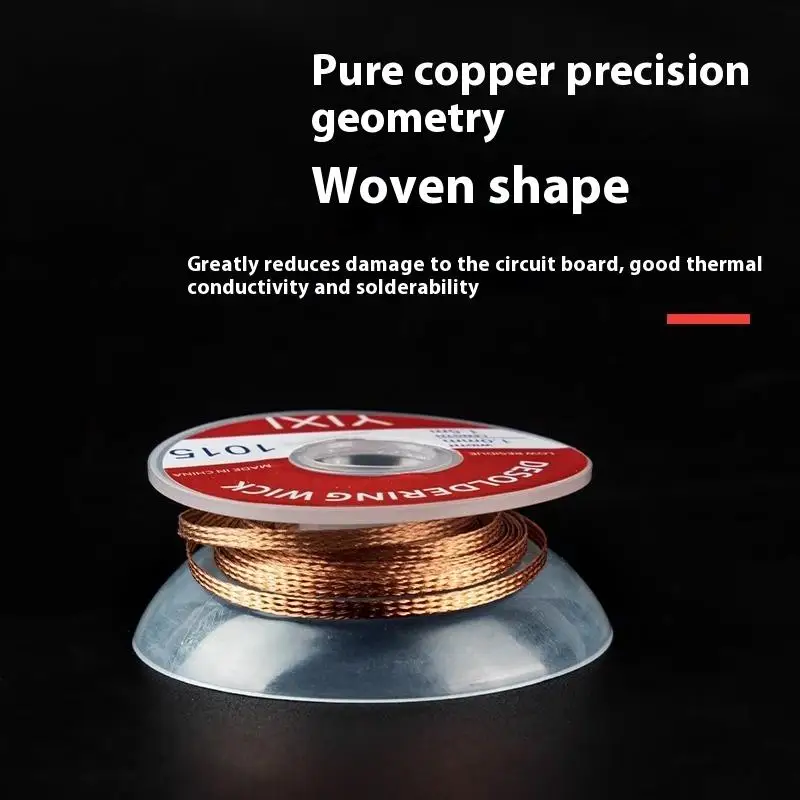 Soldering Wick Tin Lead Cord, 1-4mm 1.5/3Meter Solder Remover Wire Mesh Braid Desoldering Tape, 1Pcs Copper Welding Point