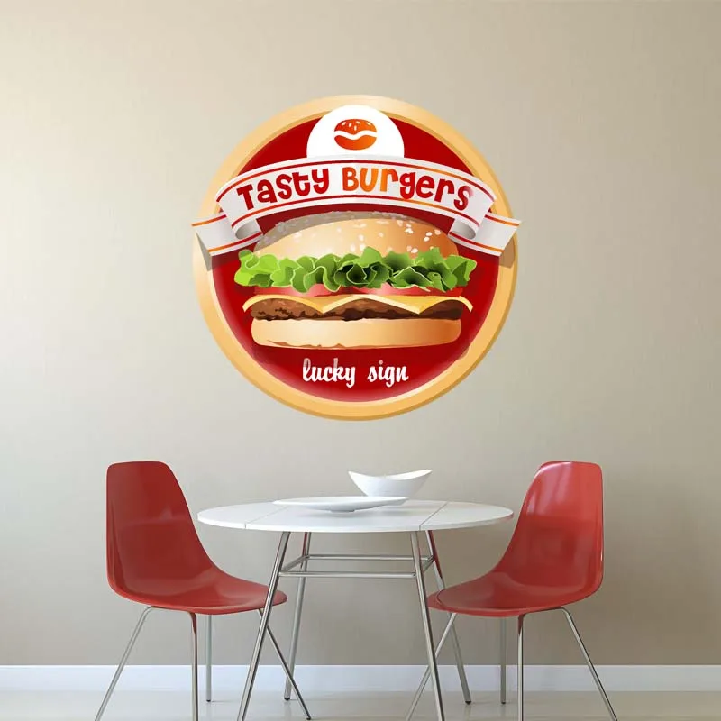 Fast Food Sticker Double-sided Restaurant Decal Poster Vinyl Art Wall Decals Decor Mural Pizza Sticker Wall Decal Glass Decal