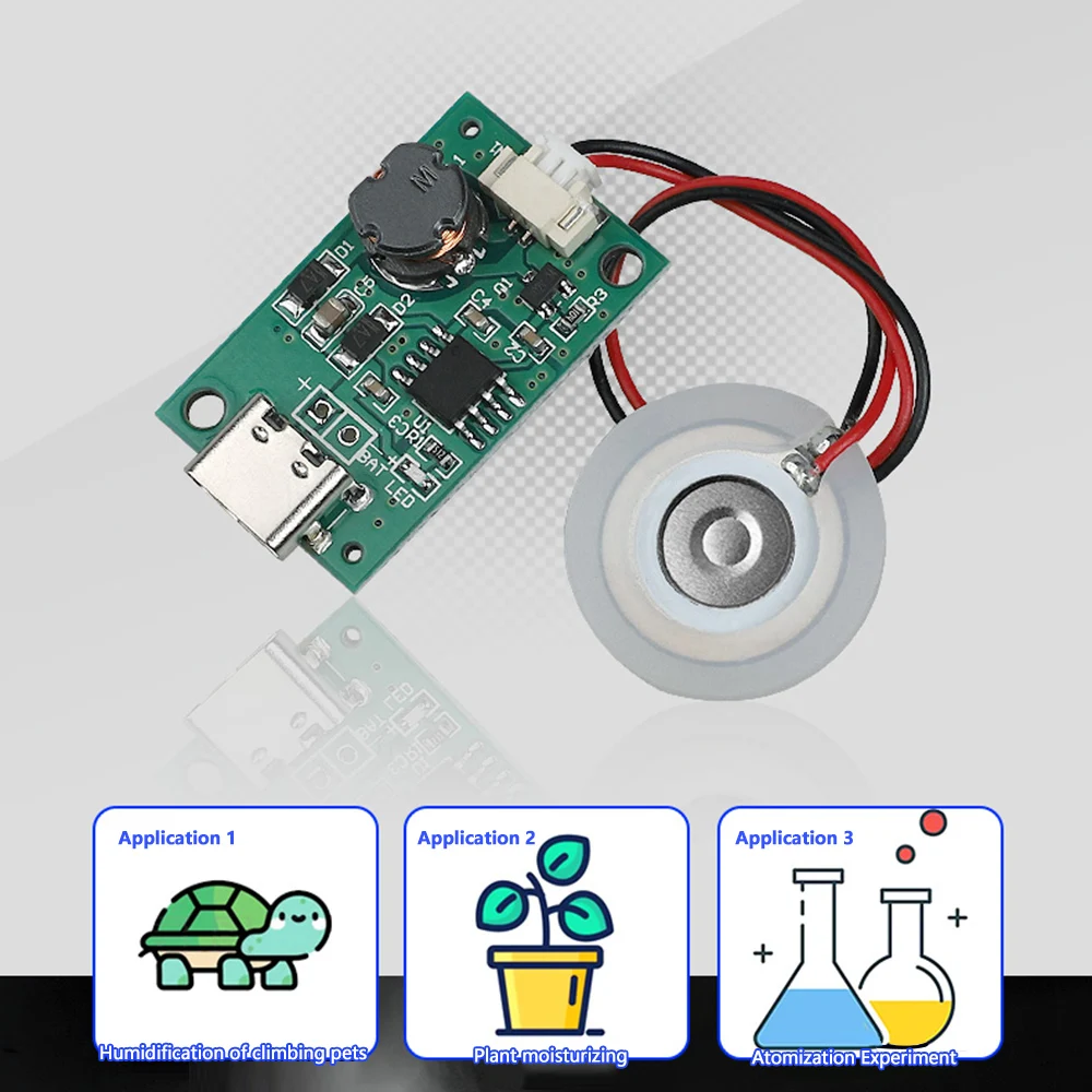 بخاخ بخاخ بالموجات فوق الصوتية مع ورقة البخاخ ، مرطب رذاذ بالموجات فوق الصوتية ، وحدة محرك ، USB ، نوع-C ، العاصمة 5 فولت