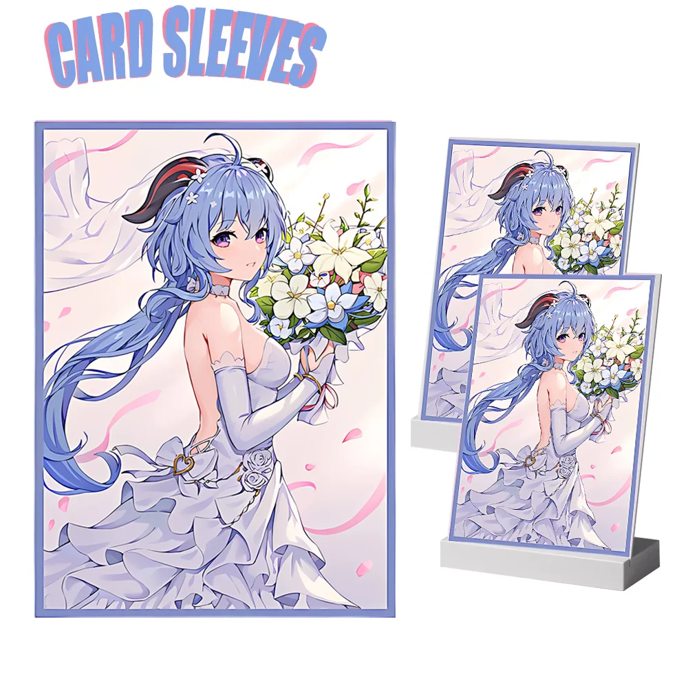

60Pcs 67X92mm Holographic Anime Card Sleeves Ganyu Standard Size for MTG/PKM Game Top Loading Board Game Trading Card Protector