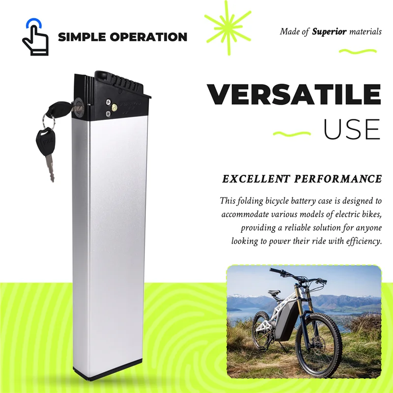 

RTENTE-36V 48V Electric Car Bike Lithium Battery Box Folding Bicycle Sea Battery Battery Case Aluminum Alloy Only Shell