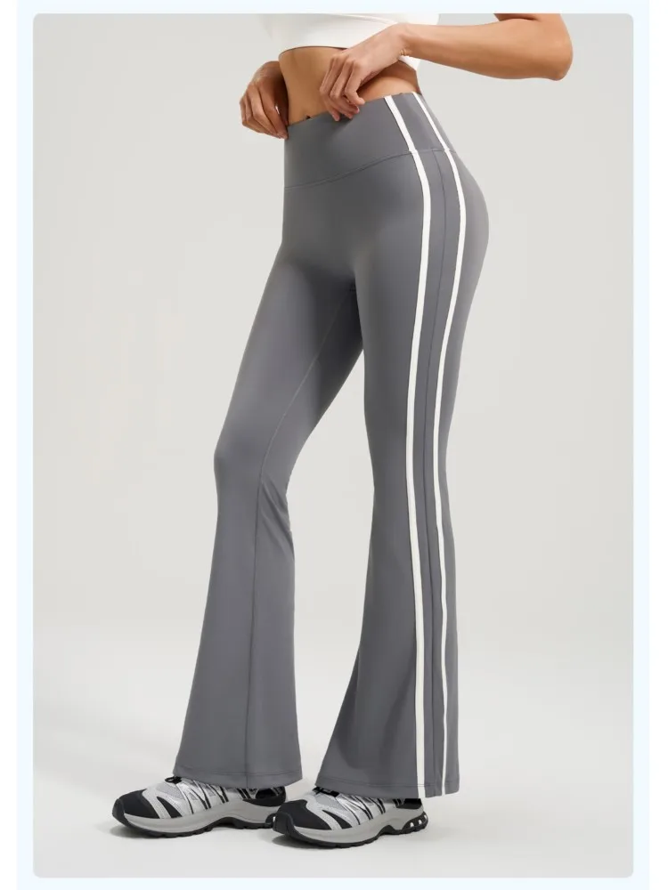 Pants Bell Bottoms Sweatpants Woman Yoga Women' S Clothes Slim All-match Simple Style Fashion Sports Running Striped Comfortable
