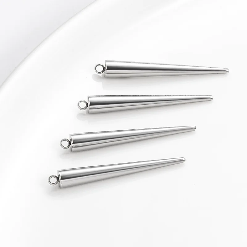 

5Pcs New Trend Cone Pendant Stainless Steel Charms DIY Accessories Make Bracelet Necklace Jewelery Supplies Hop Crafts Materials