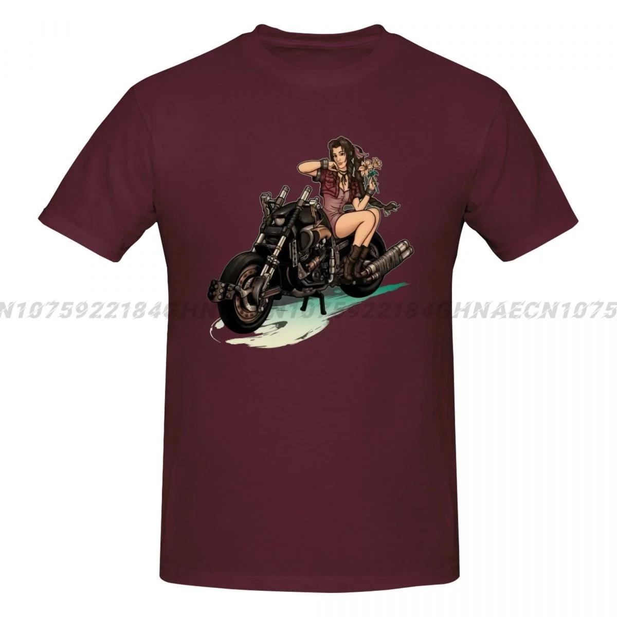 

Summer Men Pin Up Fantasy VII Outdoor Sports Short Sleeved Round Neck T-shirt with Fashionabl