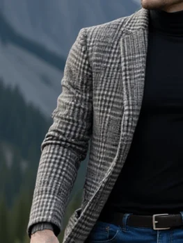 Men's Checkered Winter Coat 5 Winter Must Have Overcoat Men's Classic Checkered Coat Quilted Warmth Slim Single Breasted With Lined EU Sizing Any Occasion 5