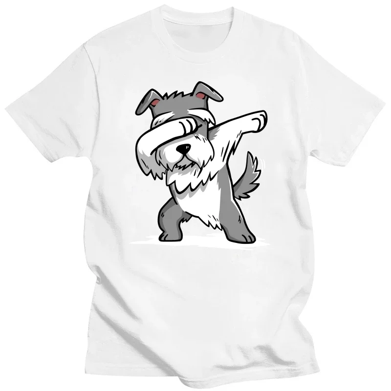 Nuevo modelo divertido Dabbing ature Schnauzer g papá camisetas verano estilo gráfico ropa informal de algodón corto Sve regalos de cumpleaños