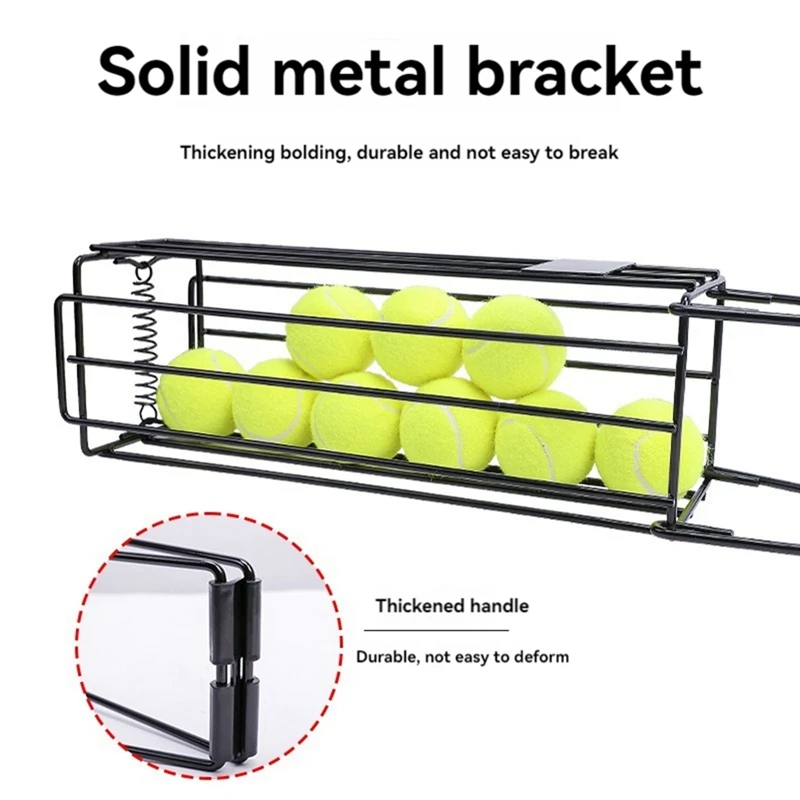 Tennis Ball Hopper, Cesta de ténis, Pickleball Picker portátil, Caddy superior, Metal Pickleball Ball Retriever