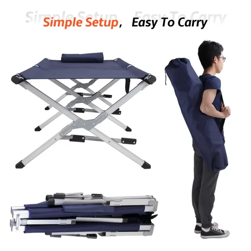 Modern Outdoor Easy Carry Lightweight Aluminum Ultralight Folding Camping Bed with 600D Oxford Polyester for Adults