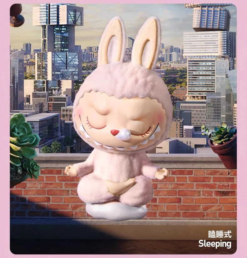 Genuine Blind Box Labubu Lazy Yoga Series Blind Box  Labubu Cute Doll Surprised Toy Collection Tabletop Decoration Guess Bag Toy