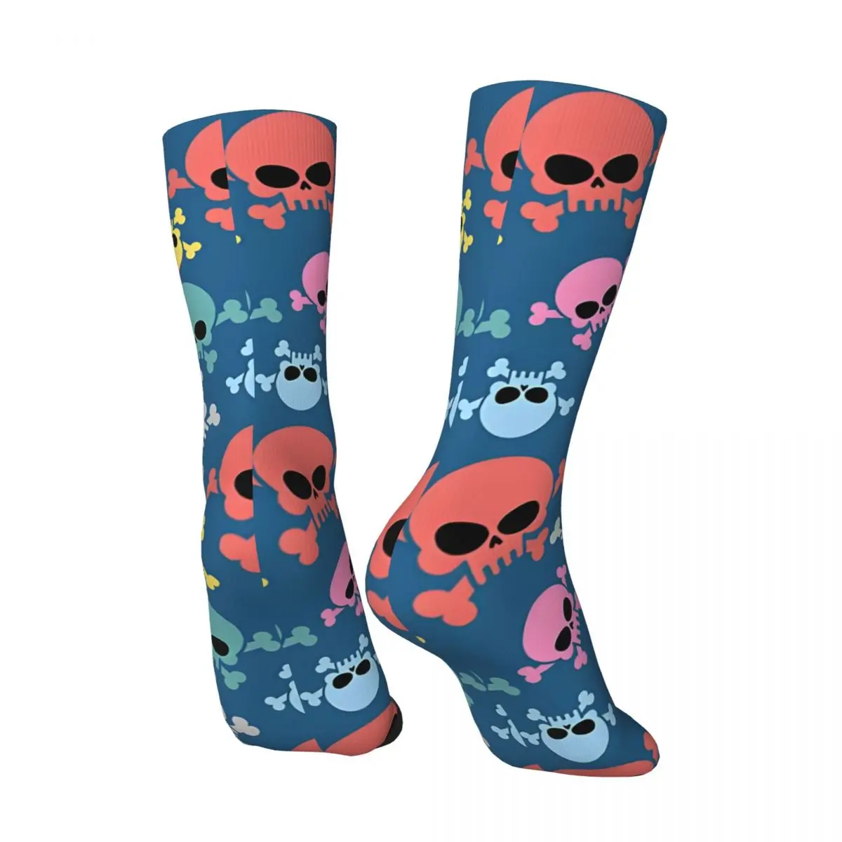 Retro Multi Color Skulls Skulls Skulls Men's compression Socks Unisex Harajuku Seamless Printed Novelty Crew Sock