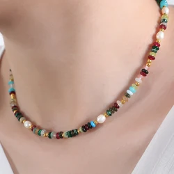 Nivora Irregular Freshwater Pearl Necklaces Bracelets For Women Stainless Steel Strand Beads Stone Choker Women Handmade Jewelry