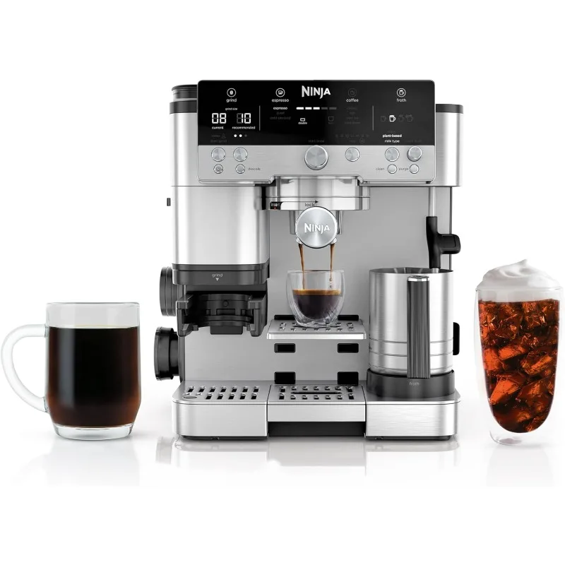 Espressomaschine, Luxe Café Premier-Serie, Filterkaffeemaschine und schnelles Kaltbrühen, integrierte Mühle, unterstützter Tamper, freihändig