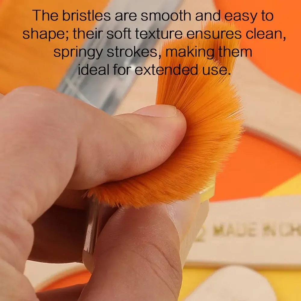 1/12PCS HighQuality Nylon Paint Brushes with Different Sizes and Wooden Handles Ideal for Acrylic, Oil and Watercolor Painting