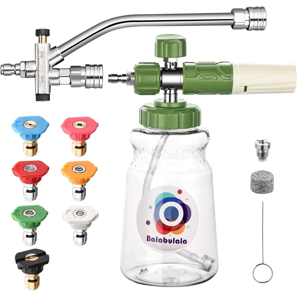 

Аксессуар с двойным разъемом и пенной пушкой для мойки высокого давления, насадка с двойным наконечником для мойки высокого давления Balabulala для пены Blaster wit