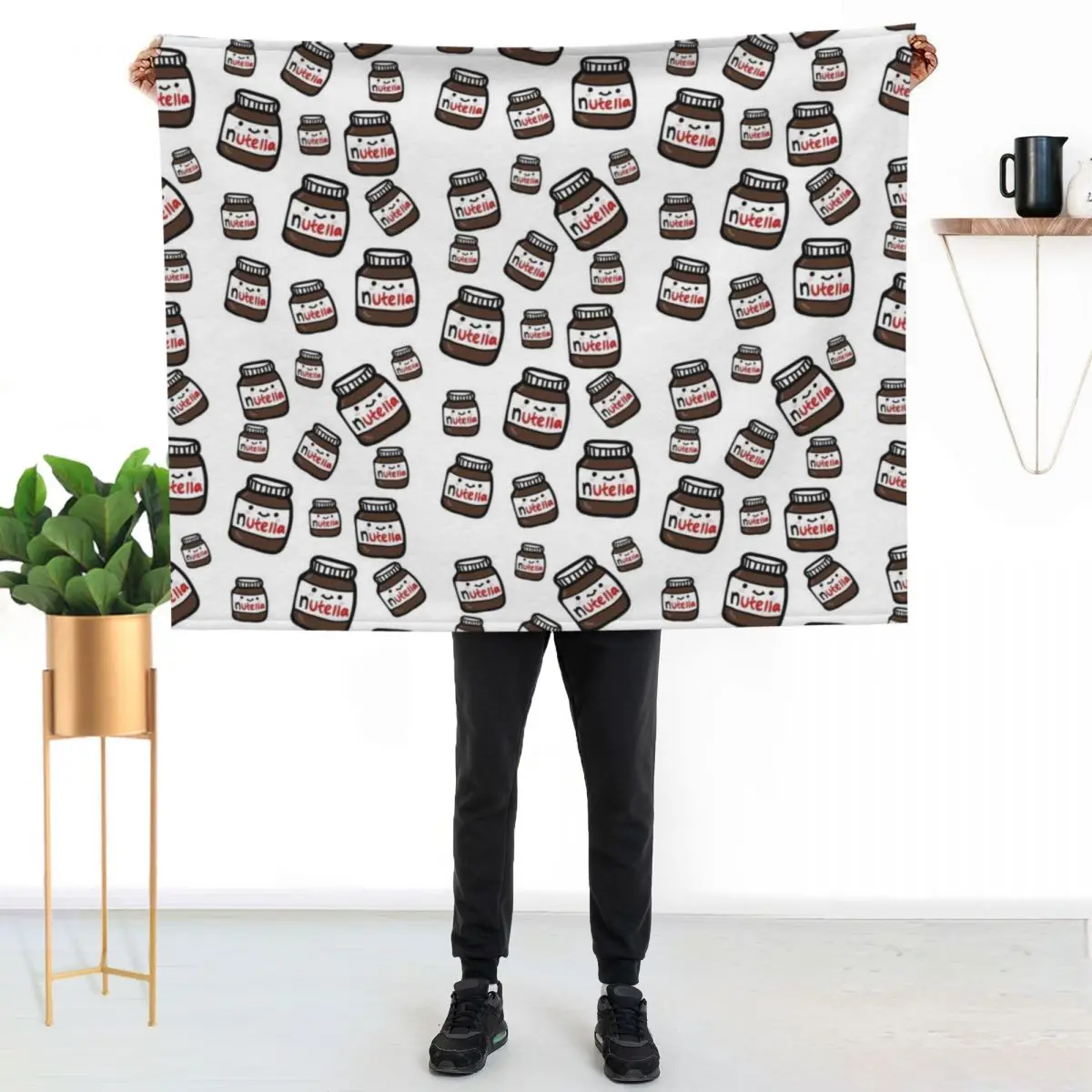 

cute nutella stickers Throw Blanket Multi Use Warm Blanket for Living Room Bedroom