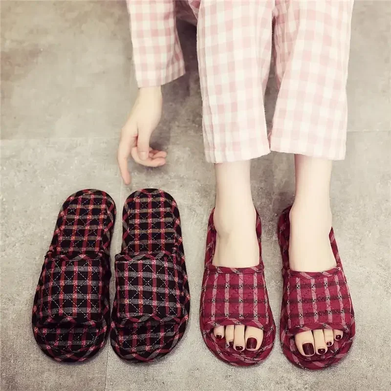 Korean Version of New Cloth Sole Slippers, Wooden Floor, Silent Indoor Soft Sole, Women's Home in All Seasons Machine Washable