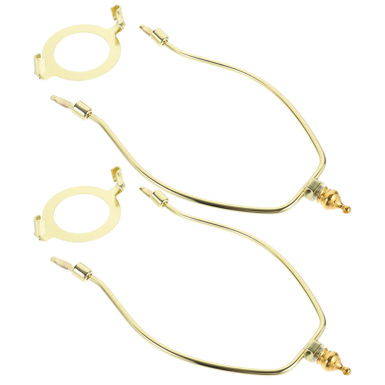 

2 Pcs Lampshade Mounting Bracket Harp Holder Replacement for Floor Installation Horn Desk Alloy