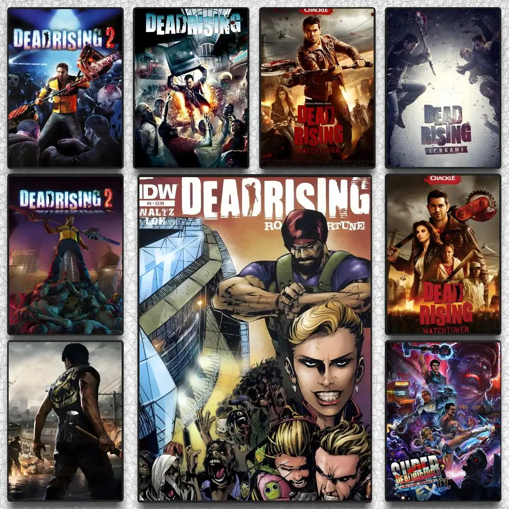 Zombie Game D-Dead Rising Poster Self-adhesive Advanced Aesthetic Printing Paper Wall Art for Living Room Home Decor