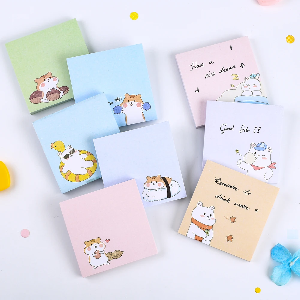 Kawaii Bear Sticky Notes, Memo Pad Papel engraçado, Post Notepad, Tab Index, Planejador Diário, Agenda, Check List, para fazer livros, Papelaria bonito