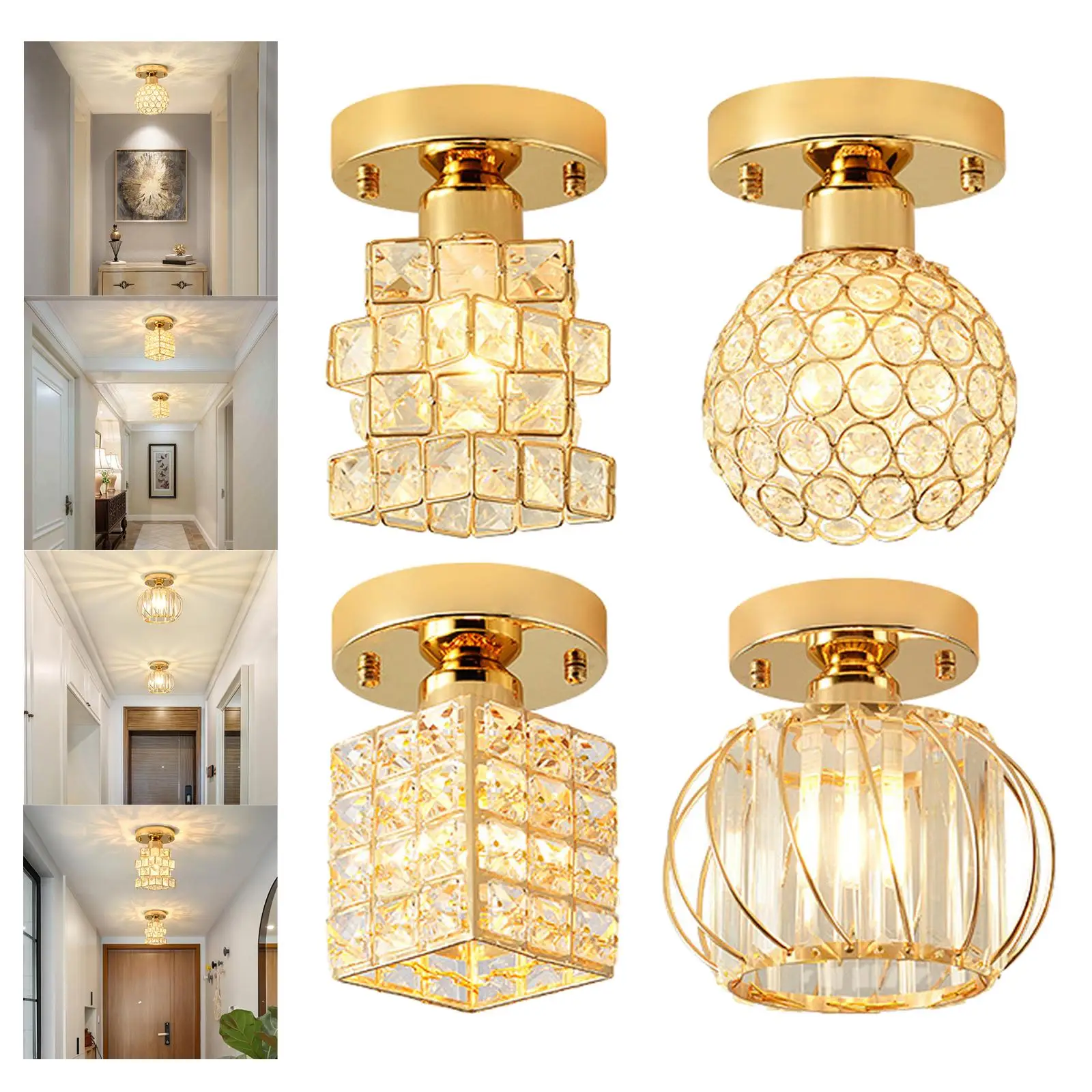 Mini Chandelier Ceiling Light Crystal Ceiling Light Close to Ceiling Lighting Fixture Ceiling Lamp for Corridor Aisle Lamp