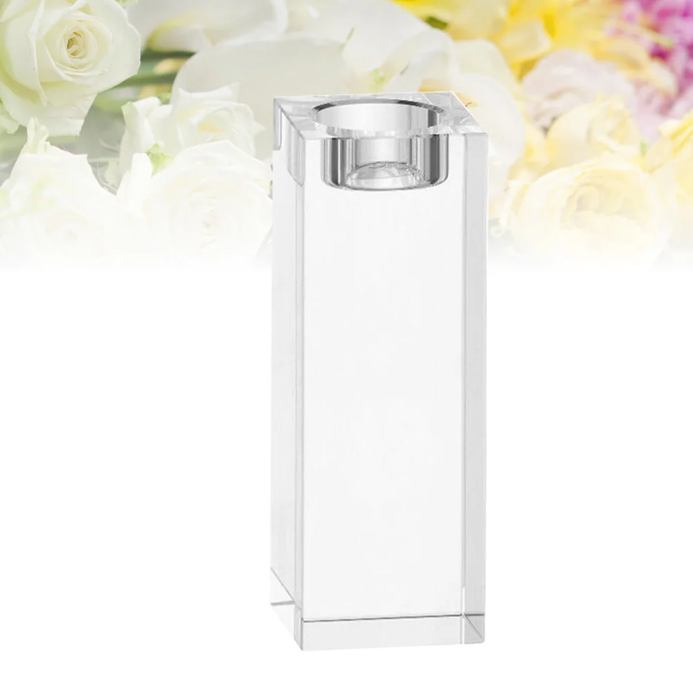 

Crystal Candlestick Cube 5x8cm Perfect Prop Confession Proposal Apology Home Table Decoration Wedding Gift Holder