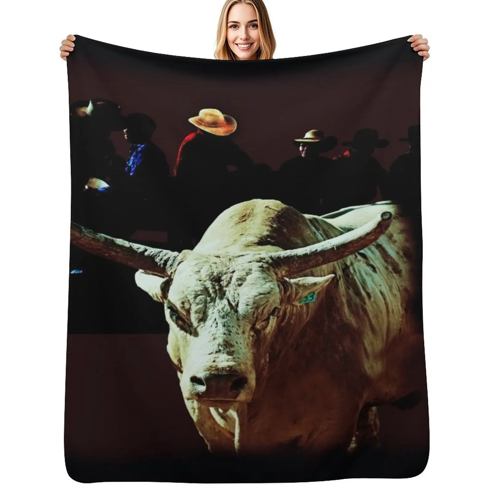 

BULL RIDERS, RODEO, YOUNG GUNS, EXTREME SPORT Throw Blanket Softest Warm Decoratives Hairy Blankets