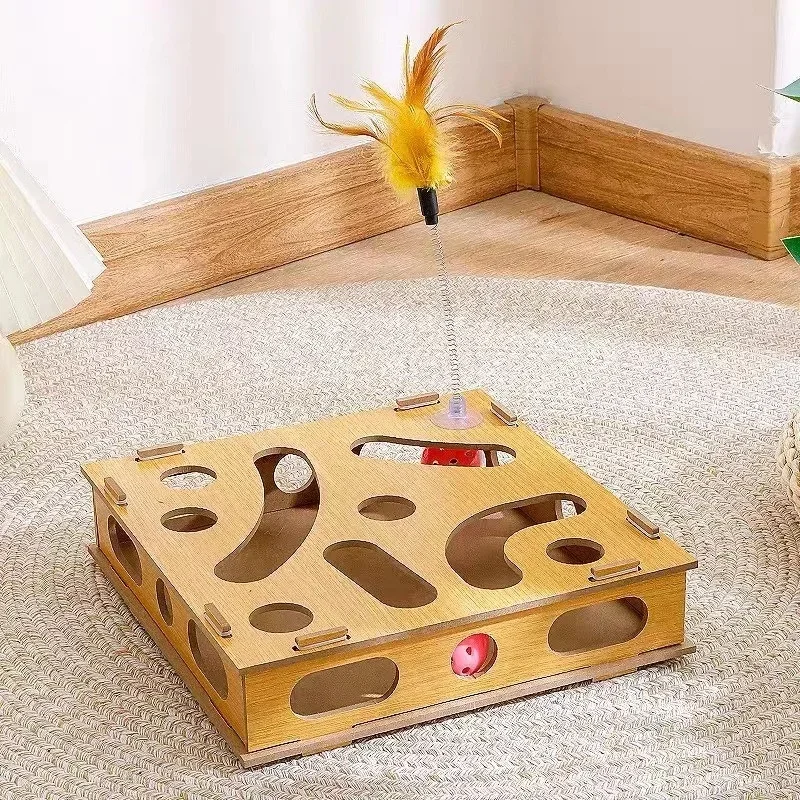 

Interactive Cat Maze Toy with Feather and Track, Educational and Entertaining