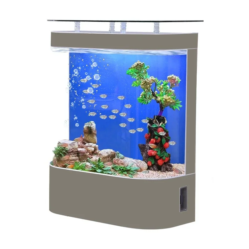 

LH fish tank living room medium household glass wall floor ecological aquarium