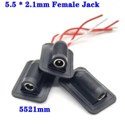 DC 5.5 X 2.1 mm Female to 5521 with Cable Wired 5.5 X 2.1 mm DC Power Jack Tips Male 2.1 mm Connectors Adapter Plug Adapter 5521