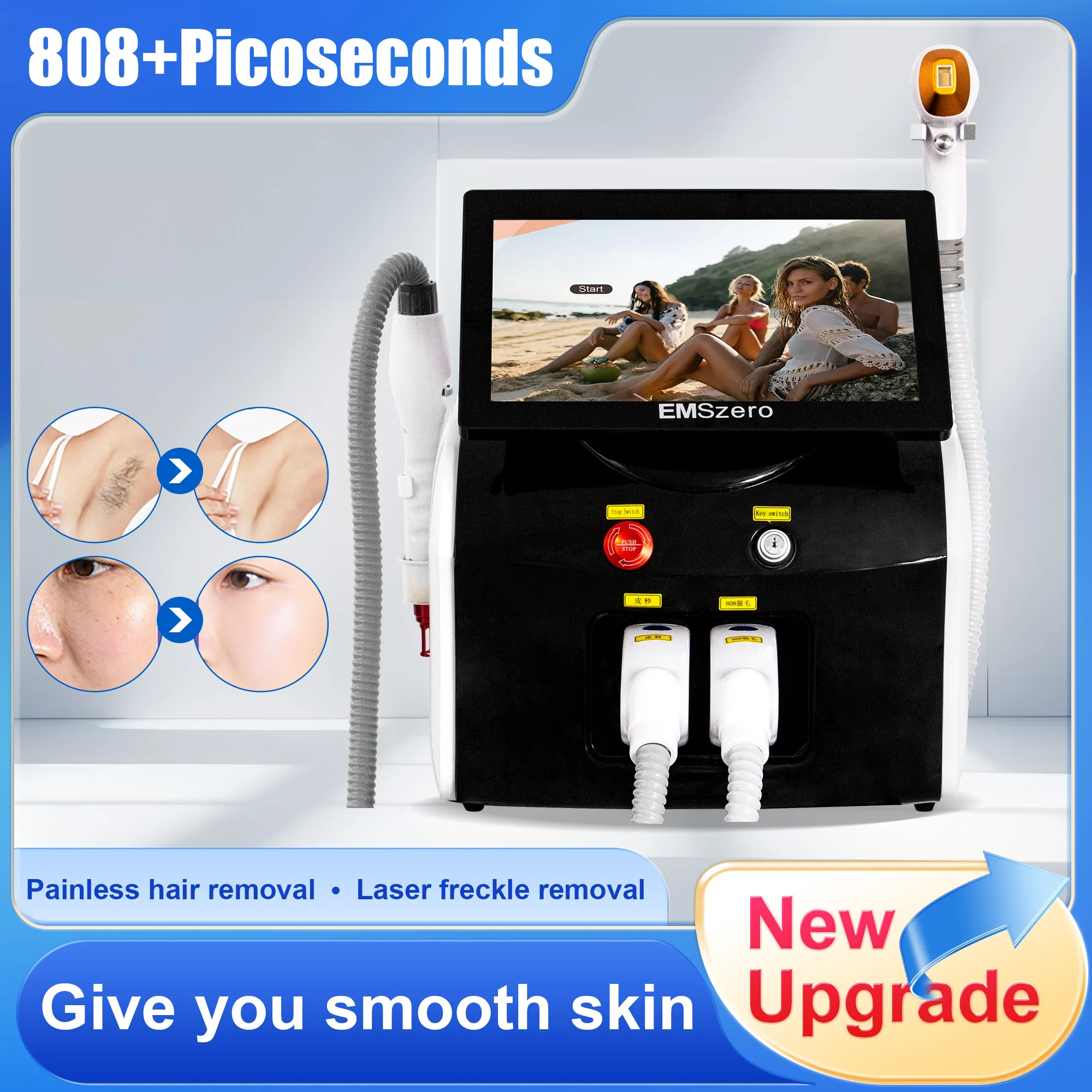 

808 Diode Laser Hair Removal Device And Picosecond 2in1 Ice Titanium Laser Body Hair Removal Machine Tattoo Removal Machine