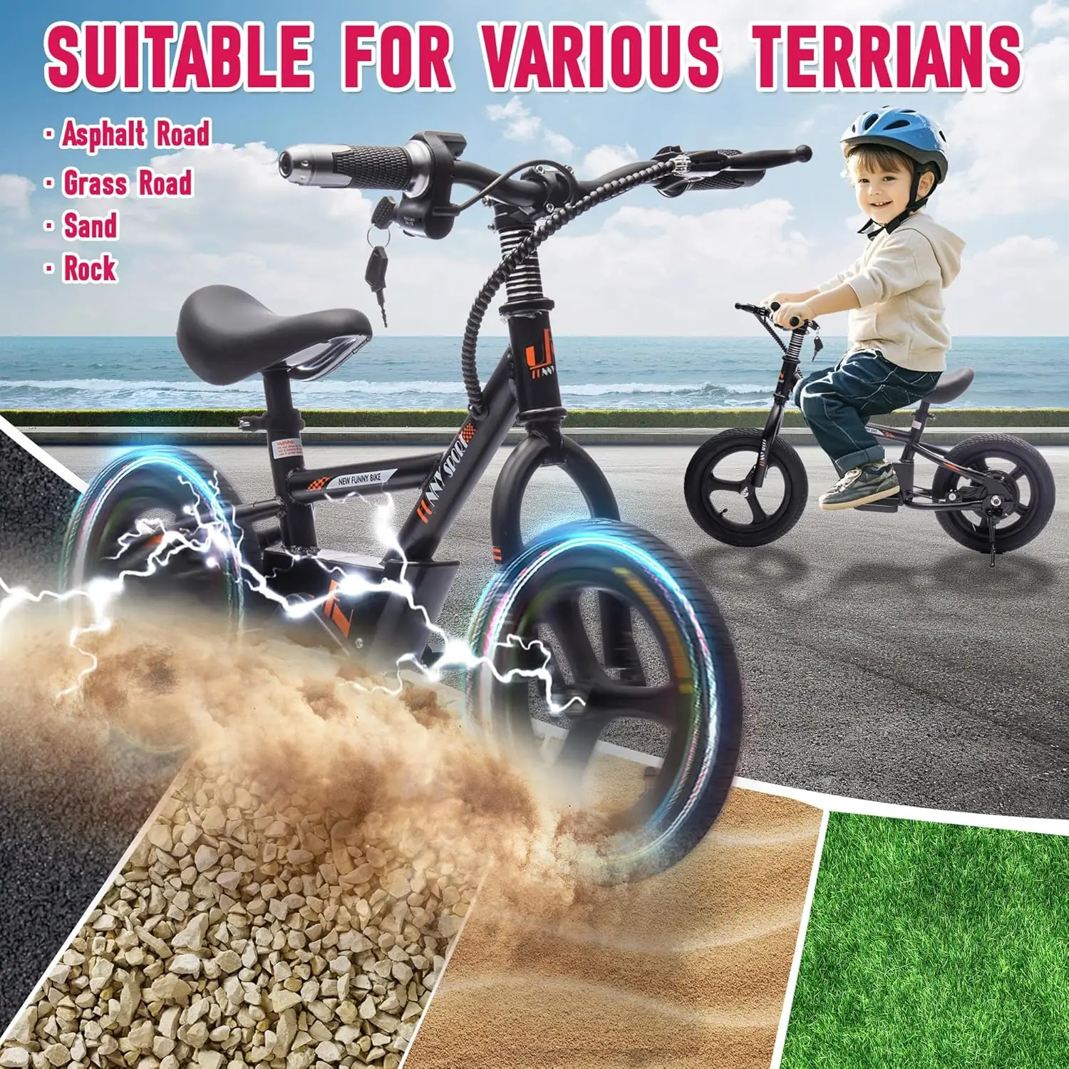 24V Kids Ride On Electric Dirt Bike 150W Lightweight Electric Motorcycle Height Adjustable PU Seater Power Display Key Start