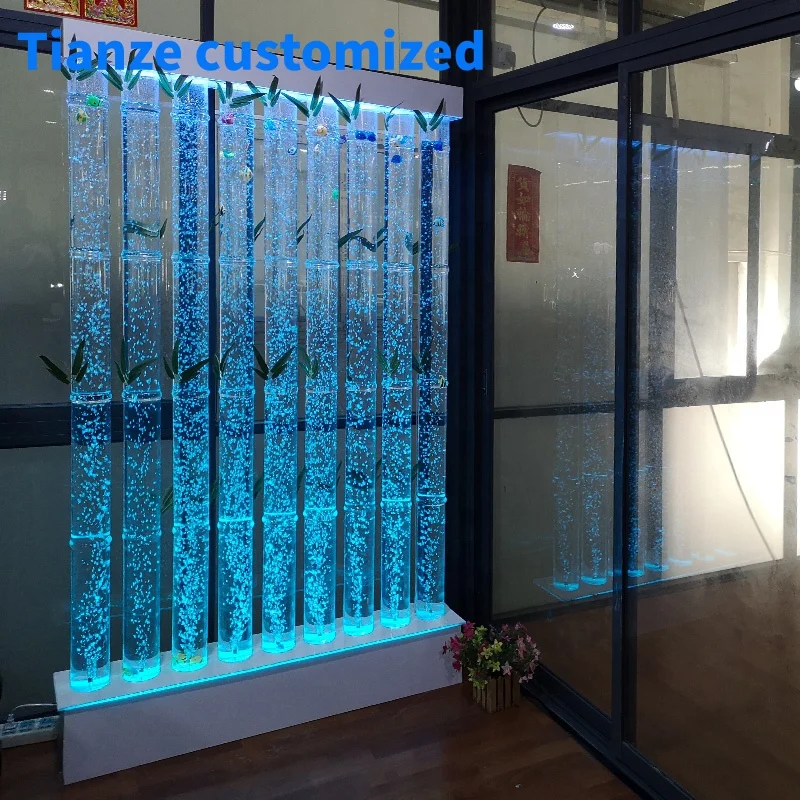 

(Customized) indoor home decoration led glowing acrylic water bubble lamp wall room divider screen