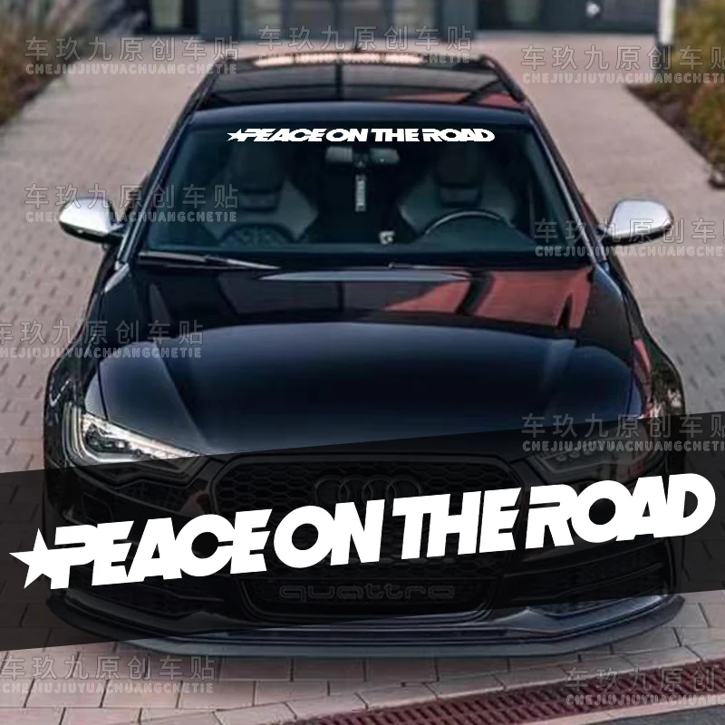 

PEACE ON ROAD Car Stickers and Decals Auto Front Rear Windshield Window Decorative Car Accessories Reflective Waterproof Vinyl