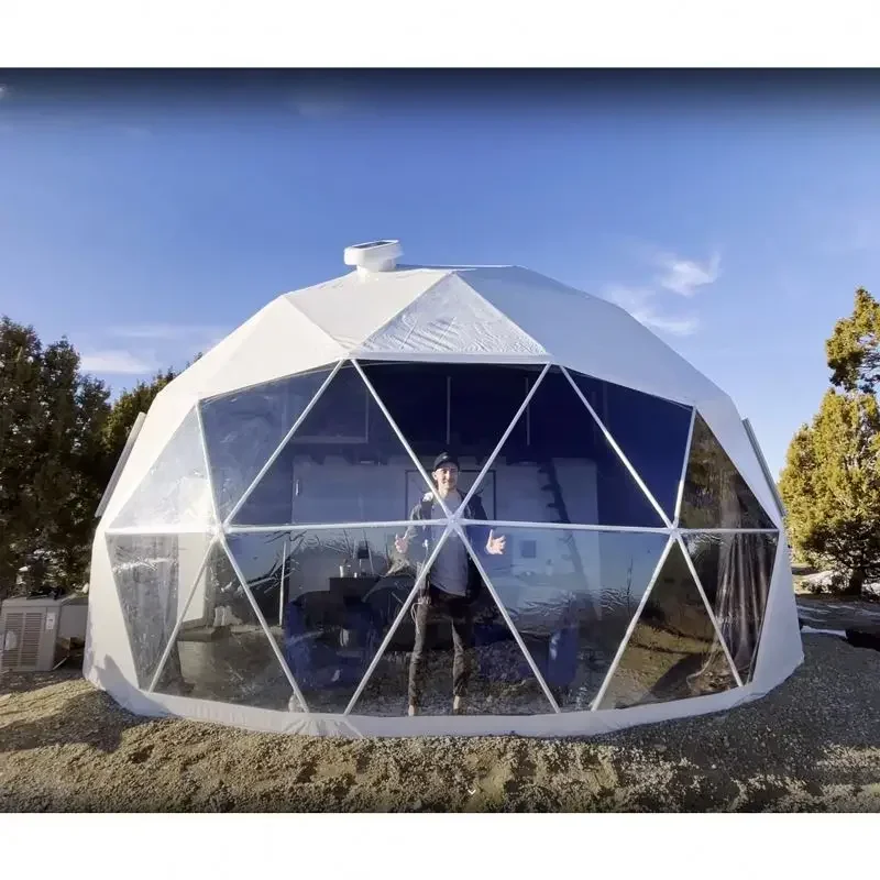

Transparent outdoor camping igloo geodesic dome tents 4m 5m 6m 7m 8m glamping geo dome house