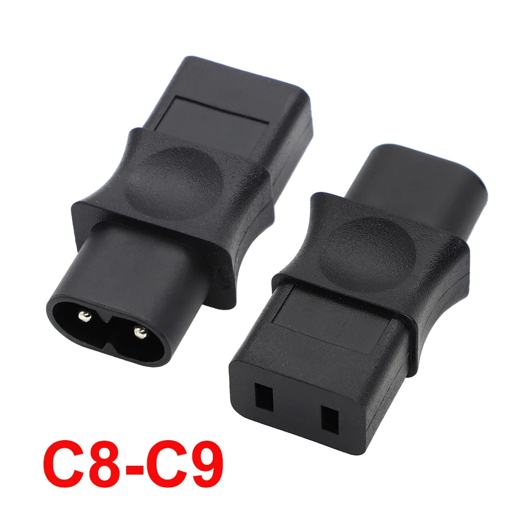 

1Pc Black IEC 320 C8 to C9 AC Power Adapter 2 Pin C8 Male To C9 Female Converter AC Socket Connector 6A /250V