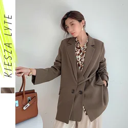 Fashion Women Blazers Coat Casual Oversized Loose fake two piece Patchwork Leisure Chic Suit Jacket Female Outerwear Tops