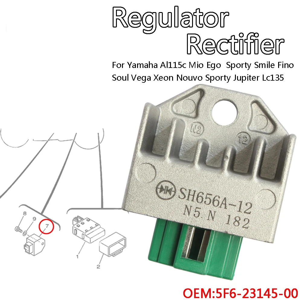 Regulator Rectifier For Yamaha Al115c Mio Ego Sporty Smile Fino Soul Vega Xeon Nouvo Sporty Jupiter Lc135 Srl110 125z Rx King