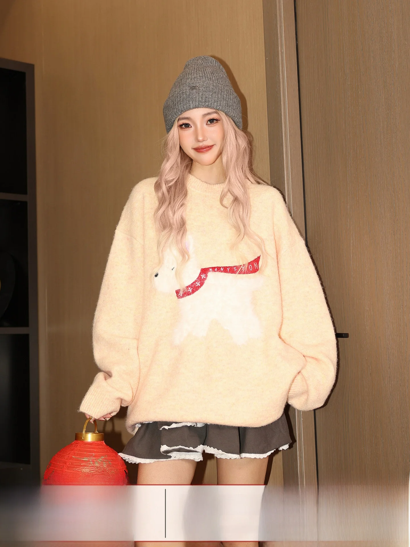 

Женский вязаный свитер Manyston American Sle с вышивкой, свободного кроя, зимний, модный, универсальный, бархатный, с длинными рукавами