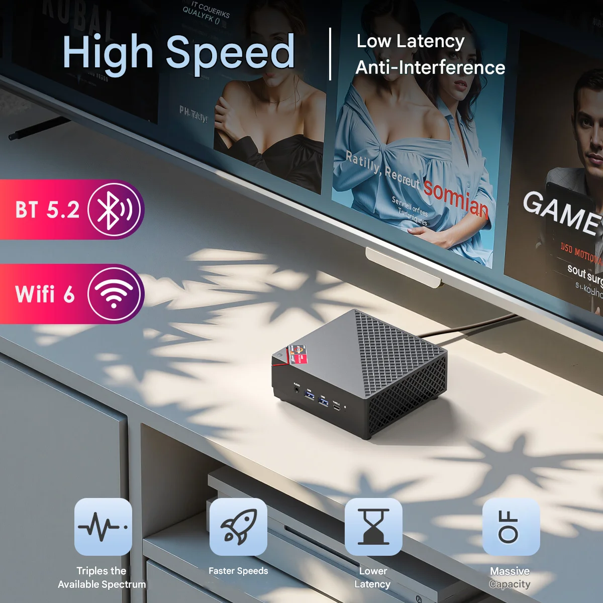 كمبيوتر ACEMAGIC AM06Pro MINI PC AMD Ryzen 7 5825U 16GB RAM 512GB SSD Windows 11 Pro كمبيوتر صغير Wifi6 BT5.2 4K شاشة ثلاثية #5